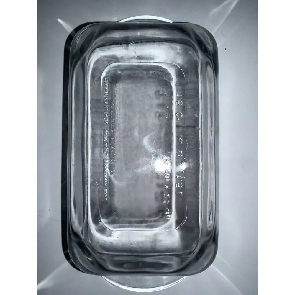 Vintage Anchor Hocking 1.5 Quart Clear Glass Loaf Pan, Made in USA